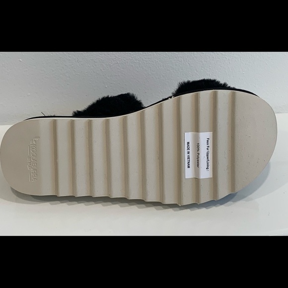 𝅺koolaburra BY UGG NEW WOMEN’S FUZZ-ON‎ SLIDE SANDALS SLIPPERS BLACK. - Picture 6 of 7